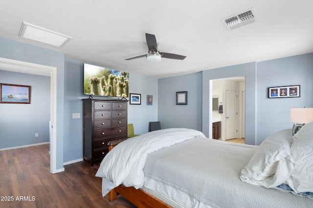 2185 E Gillcrest Rd, Gilbert, AZ 85298 - bedroom featuring wood finished floors, baseboards, and a ceiling fan