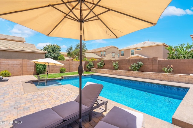 2185 E Gillcrest Rd, Gilbert, AZ 85298 - view of pool with a fenced backyard and a patio area