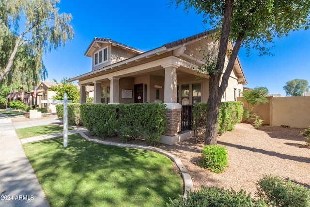 view of front of house with covered porch