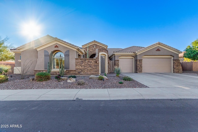 mediterranean / spanish-style house featuring a garage