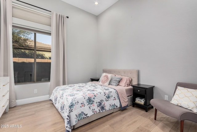 bedroom featuring light wood-type flooring