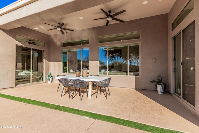 view of patio / terrace with ceiling fan