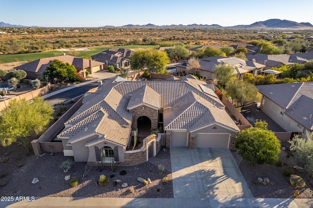 aerial view featuring a mountain view