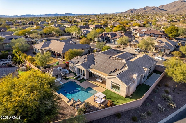 bird's eye view featuring a mountain view