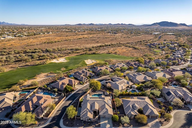 drone / aerial view with a mountain view