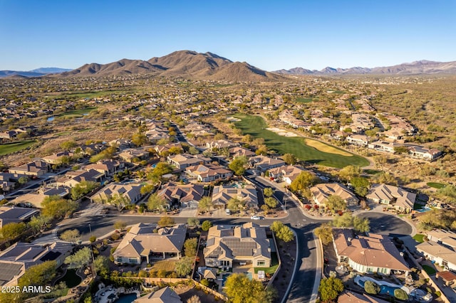 bird's eye view with a mountain view