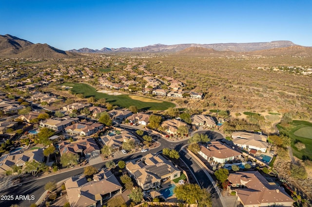 drone / aerial view with a mountain view