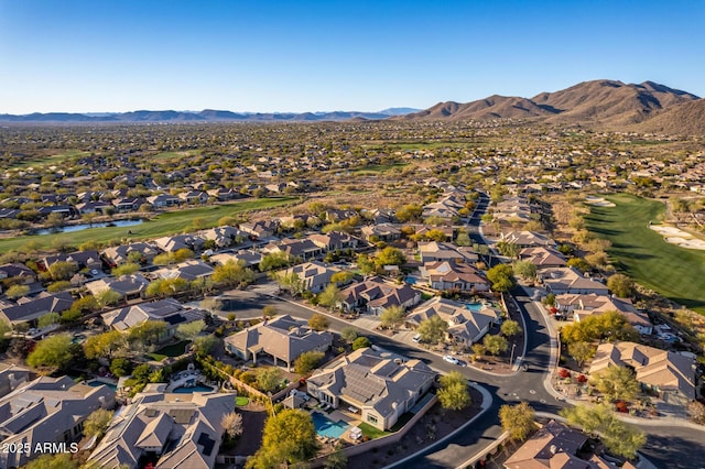 aerial view with a mountain view