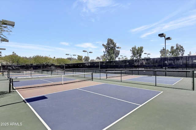 view of tennis court with basketball court