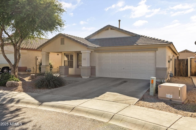 view of front of house with a garage