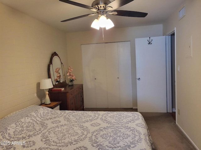 8221 E Garfield St Unit L109, Scottsdale, AZ 85257 - carpeted bedroom featuring a closet and ceiling fan