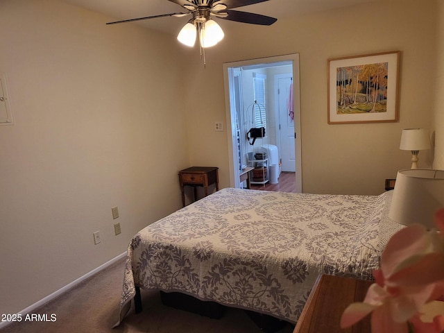 8221 E Garfield St Unit L109, Scottsdale, AZ 85257 - carpeted bedroom with baseboards and ceiling fan