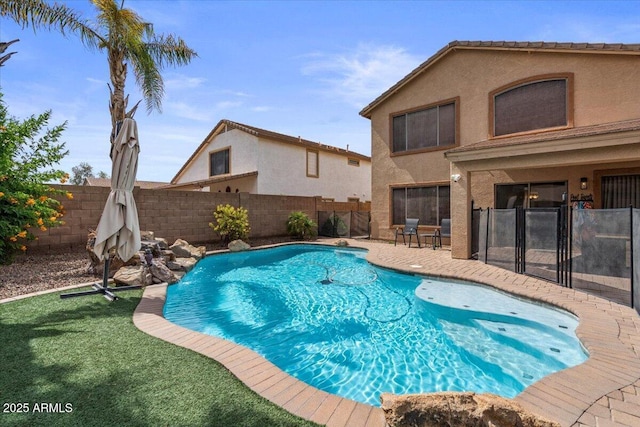 4323 E Dublin St, Gilbert, AZ 85295 - view of swimming pool with a fenced backyard and a patio