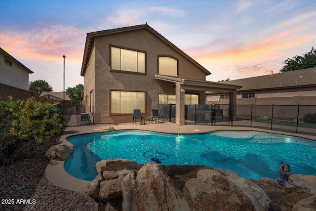 4323 E Dublin St, Gilbert, AZ 85295 - pool at dusk with a patio