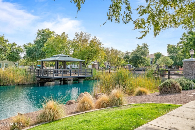 dock area featuring a gazebo