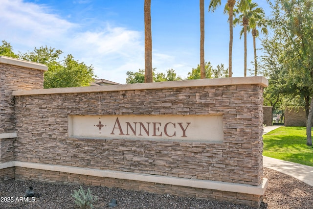 view of community sign