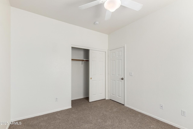 12355 W Hadley St, Avondale, AZ 85323 - unfurnished bedroom with carpet floors, baseboards, a closet, and a ceiling fan