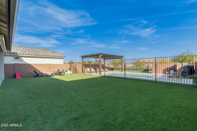 view of yard featuring a pergola