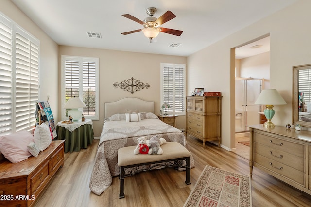 4245 E Ficus Way, Gilbert, AZ 85298 - bedroom featuring light wood-style floors, baseboards, and a ceiling fan