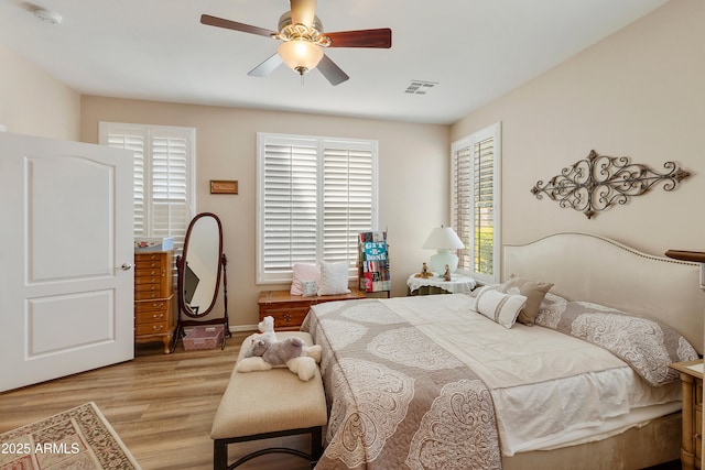 4245 E Ficus Way, Gilbert, AZ 85298 - bedroom featuring light wood-type flooring and a ceiling fan