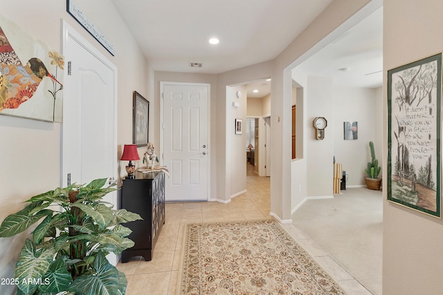 4245 E Ficus Way, Gilbert, AZ 85298 - corridor with light tile patterned floors, recessed lighting, and baseboards
