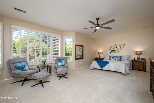 15134 W Waterford Dr, Surprise, AZ 85374 - carpeted bedroom featuring baseboards, a ceiling fan, and visible vents