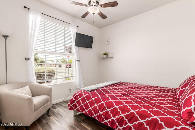 6156 W Del Rio St, Chandler, AZ 85226 - bedroom featuring wood finished floors, baseboards, and ceiling fan