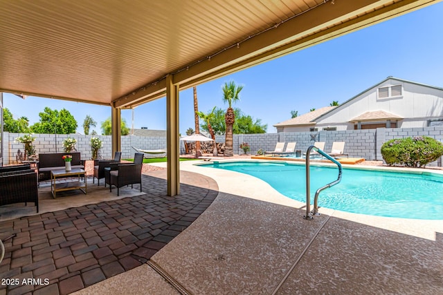 6156 W Del Rio St, Chandler, AZ 85226 - view of swimming pool with a patio, a fenced backyard, and outdoor lounge area