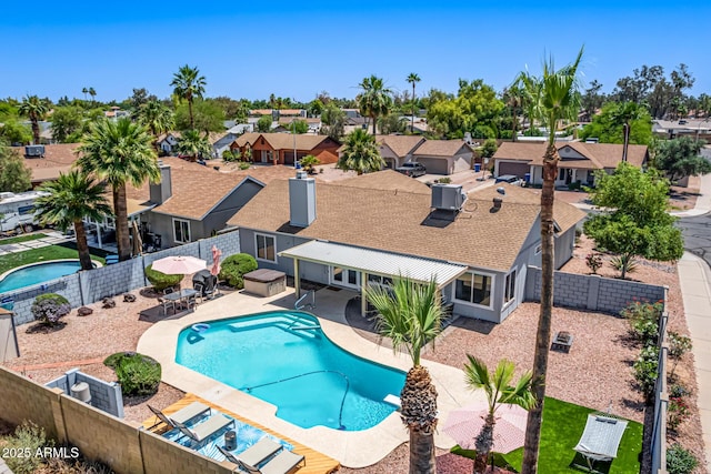 6156 W Del Rio St, Chandler, AZ 85226 - view of pool featuring a fenced backyard, a patio, and a residential view