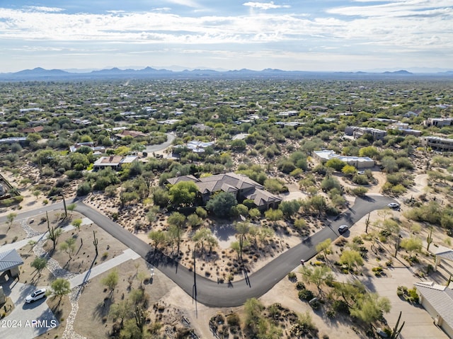 bird's eye view with a mountain view