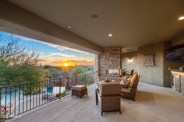 balcony with a water view