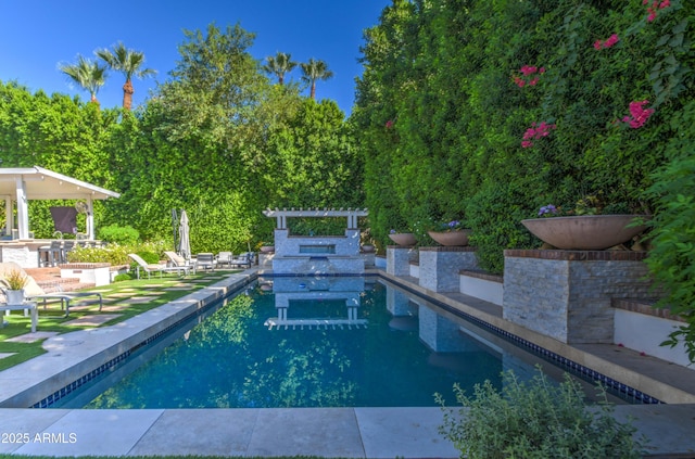 view of swimming pool featuring a gazebo and a patio