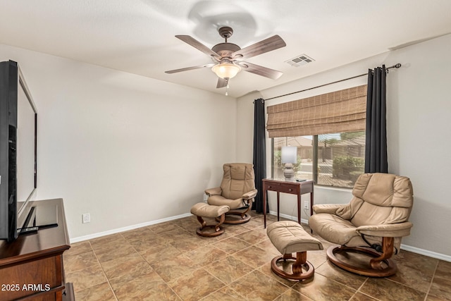 10940 E Olla Ave, Mesa, AZ 85212 - living area featuring ceiling fan and baseboards
