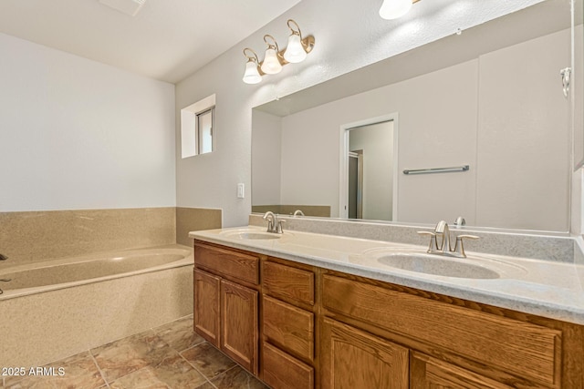 10940 E Olla Ave, Mesa, AZ 85212 - full bathroom featuring a bath, double vanity, and an enclosed shower