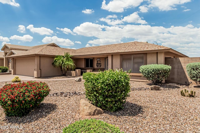 10940 E Olla Ave, Mesa, AZ 85212 - ranch-style house featuring stucco siding, a garage, and concrete driveway