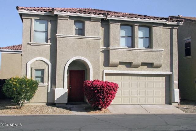 view of front of house with a garage