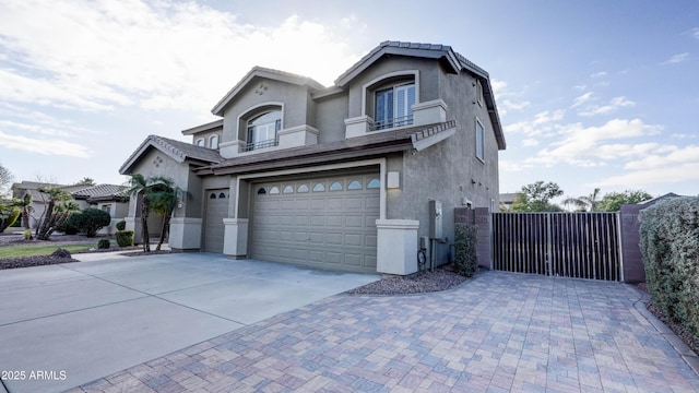 front of property featuring a garage