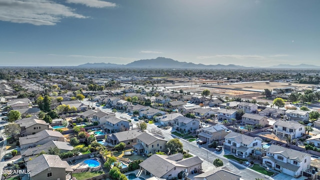 aerial view with a mountain view