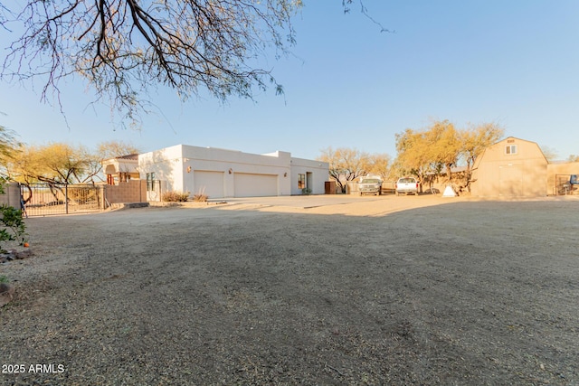 exterior space featuring a garage