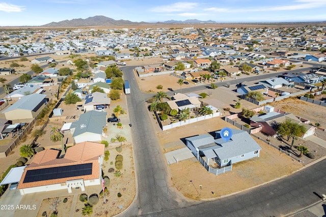 aerial view with a mountain view