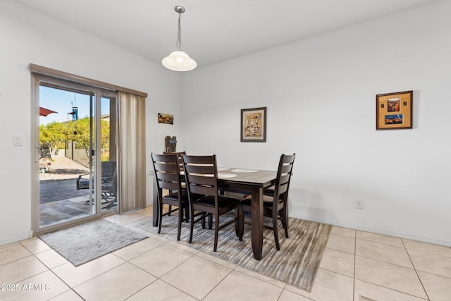 view of tiled dining space