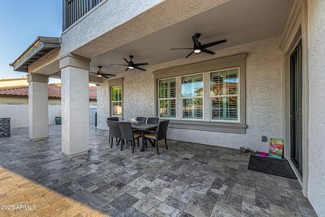 20866 W Werner Pl, Buckeye, AZ 85396 - view of patio / terrace with ceiling fan and outdoor dining space