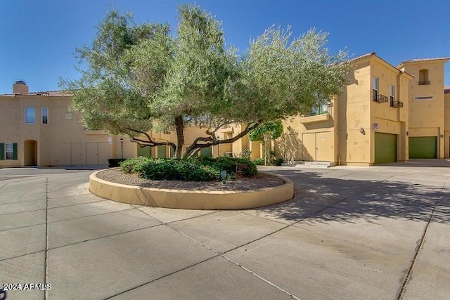 exterior space featuring a garage