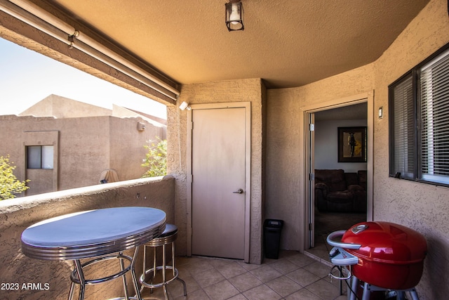 balcony featuring area for grilling