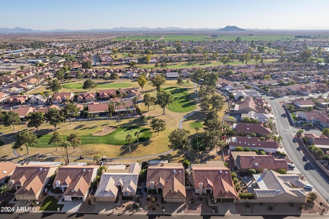 aerial view with a mountain view