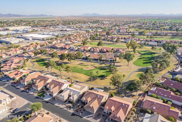 bird's eye view with a mountain view