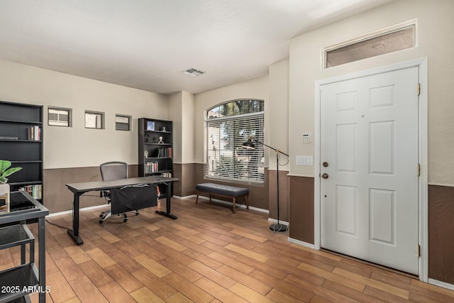 240 W Brooks St, Gilbert, AZ 85233 - home office featuring light wood-type flooring, baseboards, and visible vents