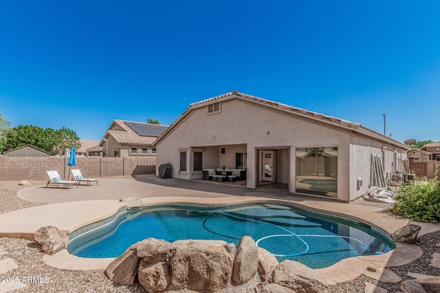 240 W Brooks St, Gilbert, AZ 85233 - view of swimming pool with a fenced in pool, a patio area, and a fenced backyard