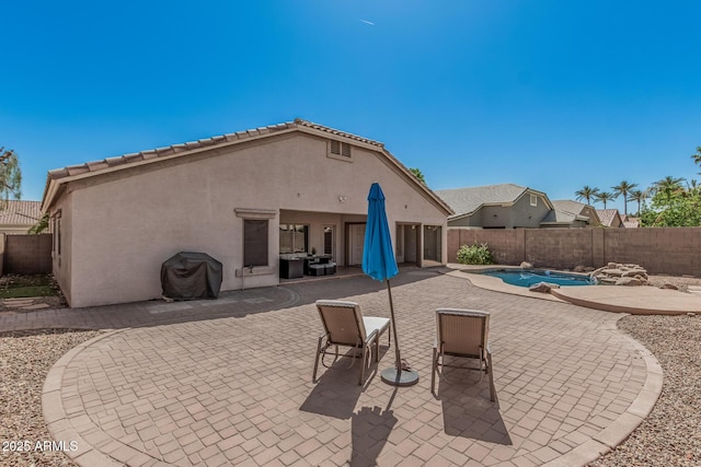 240 W Brooks St, Gilbert, AZ 85233 - view of patio featuring a fenced backyard, a fenced in pool, and area for grilling