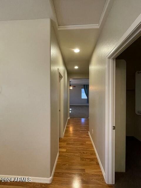 hall featuring hardwood / wood-style flooring